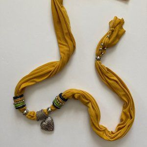 Womens One Size Yellow Hair Scarf Accessory